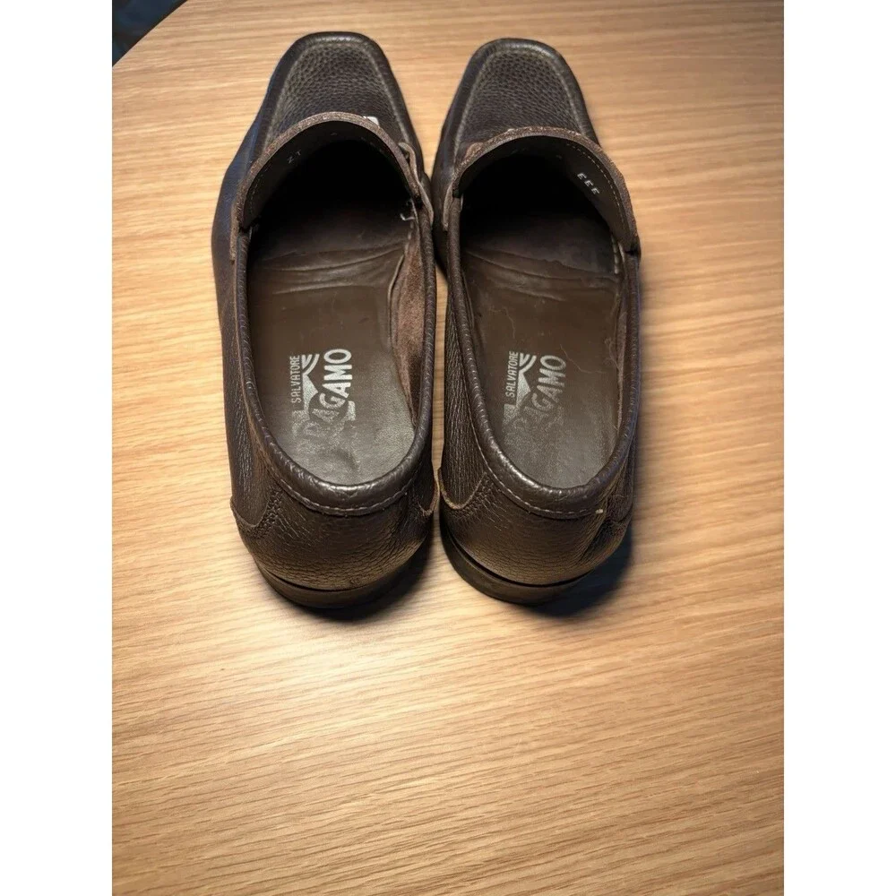 Salvatore Ferraro Men’s Brown Pebbled Leather Loafers Size 6 EEE Italy